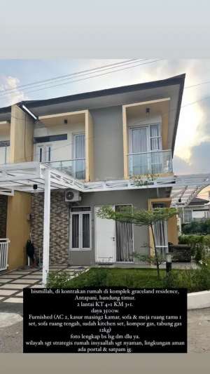 Disewakan rumah komplek graceland residence bandung timur , tersedia melalui melalui situs Olx