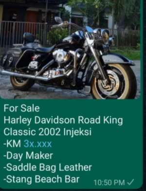 For sale Harley-Davidson lokasi di Batu Layar, tersedia melalui melalui situs Olx