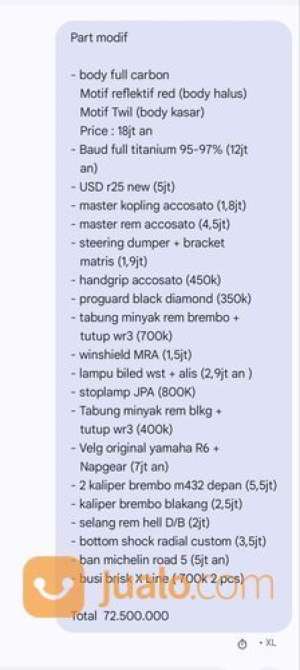 R25 Full Carbon , tersedia melalui melalui situs Jualo