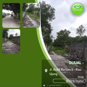Dijual Tanah Jalan Bukit Barisan 5 Daerah Riau Ujung lokasi di Tampan, tersedia melalui melalui situs Olx