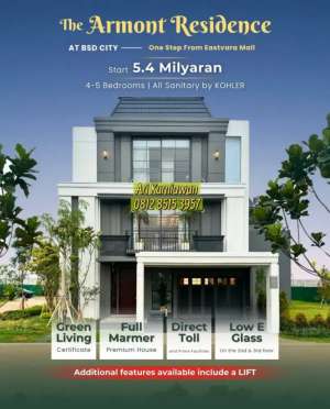 Armont residence bsd city termewah tiada lain 9x17 full marmer DP nol lokasi di Bumi Serpong Damai, tersedia melalui melalui situs Olx