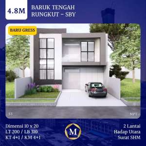 BARU RUMAH BARUK TENGAH SURABAYA DIJUAL SHM MODERN MINIMALIS 2 LANTAI lokasi di Gubeng, tersedia melalui melalui situs Olx