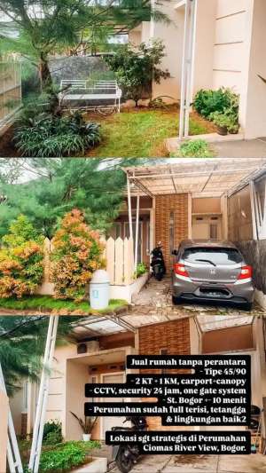 Dijual BU Rumah Cluster Dekat Stasiun Bogor Ciomas River View lokasi di Ciomas, tersedia melalui melalui situs Olx