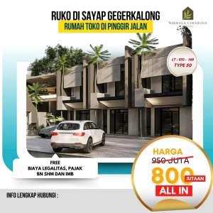 Dijual Cepat Ruko di ciwaruga cigugur girang dekat gegerkalong sdh shm lokasi di Cimahi Selatan, tersedia melalui melalui situs Olx