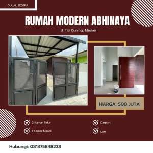 DIJUAL CEPAT RUMAH MODERN CANTIK LOKASI STRATEGIS DI TITI KUNING lokasi di Medan Johor, tersedia melalui melalui situs Olx