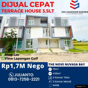 Dijual CEPAT Terrace House 3,5 Lantai di The Nove Nuvasa Bay Batam lokasi di Nongsa, tersedia melalui melalui situs Olx