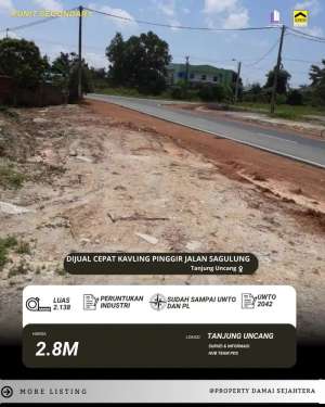 Dijual Lahan Atau Kavling Pinggir Jalan Sagulung Batu aji lokasi di Batu Aji, tersedia melalui melalui situs Olx