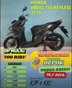 Jual bekas HONDA VARIO 150 KEYLESS TAHUN 2018,lokasi di Pondok Gede