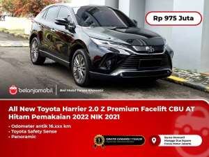 Jual bekas KM 16RB Toyota Harrier 2.0 Z Premium TSS Facelift CBU AT Hitam 2021,lokasi di 
