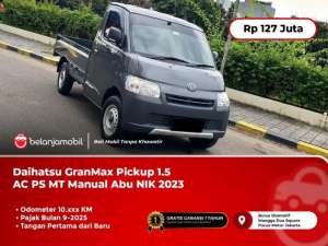 Jual bekas Km.10rb Daihatsu Gran Max Pickup 1.5 AC PS MT Manual Abu NIK 2023,lokasi di 