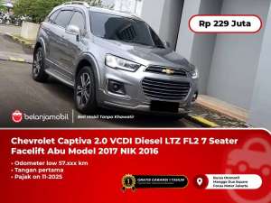 Jual bekas LOW KM Chevrolet Captiva 2.0 LTZ FL2 7Seater Abu Model 2017 NIK 2016,lokasi di 