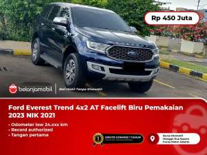 Jual bekas LOW KMFord Everest Trend 2.2 4x2 AT Facelift Biru 2023 NIK 2021,lokasi di 