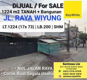 MURAH 1224 M2 Tanah Nol Jalan Raya Wiyung - RAYA KEMBAR cocok Usaha lokasi di Wiyung, tersedia melalui melalui situs Olx