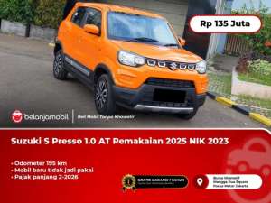 Jual bekas ODO 195 KMSuzuki S Presso S-Presso 1.0 AT Pemakaian 2025 NIK 2023,lokasi di 