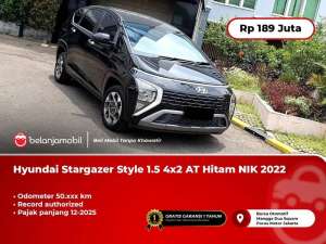 Jual bekas PAJAK PANJANGHyundai Stargazer Style 1.5 4x2 AT Hitam 2022 2023,lokasi di 