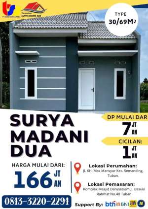 PERUMAHAN SURYA MADANI DUA SUBSIDI TENGAH KOTA lokasi di Semanding, tersedia melalui melalui situs Olx