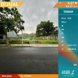 Properti Langka Dijual Tanah Kavling De Rumah Jl Veteran Klojen Malang lokasi di Klojen, tersedia melalui melalui situs Olx