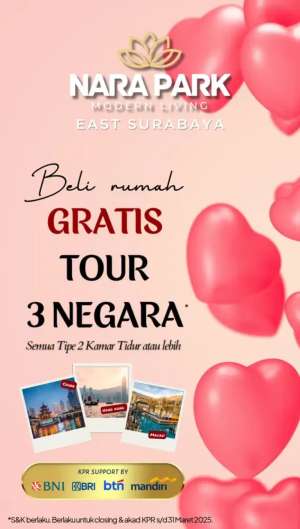 Rumah 2Lt Free DP Bonus Umroh atau Tour 3 Negara-Nara Park Surabaya lokasi di Rungkut, tersedia melalui melalui situs Olx