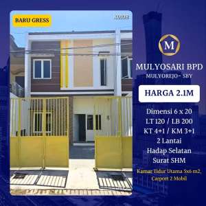Rumah Baru Mulyosari BPD dkt ITS Pakuwon City Galaxy Mall UNAIR MERR lokasi di Gubeng, tersedia melalui melalui situs Olx