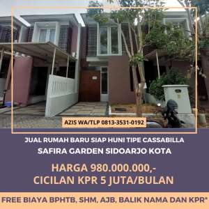Rumah baru siap huni tipe cassabilla lokasi safira garden sidoarjo lokasi di Buduran, tersedia melalui melalui situs Olx