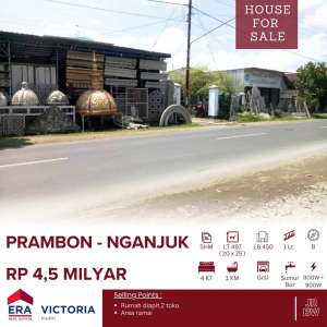 Rumah Dijual Di Jalan Kediri - Warujayeng, Rumah Diapit 2 Toko Area Ra lokasi di Nganjuk, tersedia melalui melalui situs Olx