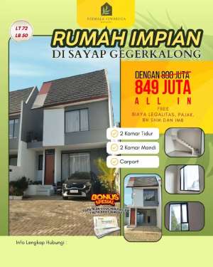 Rumah murah 2 Lt di cigugur girang ciwaruga dekat Polban dan Gerlong lokasi di Cibeunying Kaler, tersedia melalui melalui situs Olx