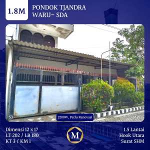 Rumah Murah Pondok Tjandra Waru Sidoarjo dkt MERR Wadungasri Tropodo lokasi di Buduran, tersedia melalui melalui situs Olx