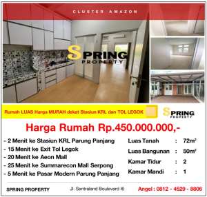 Rumah Perumahan Murah The River Siap Huni Dekat Stasiun Parung Panjang lokasi di Parung Panjang, tersedia melalui melalui situs Olx