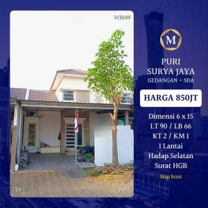 Rumah Puri Surya Jaya Gedangan Sidoarjo dkt Sedati Frontage Waru Aloha lokasi di Gubeng, tersedia melalui melalui situs Olx