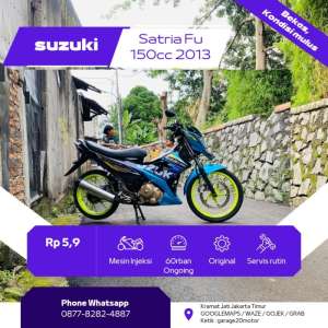 Jual bekas Suzuki satria fu 150cc karbu tahun 2013,lokasi di Jakarta Timur