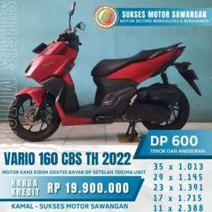 Jual bekas syarat cukup dengan KTPKK Vario 160 Cbs th 2022 second DP 600 ribu,lokasi di Cinere
