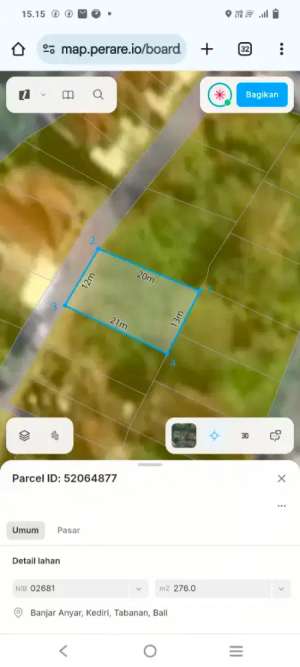 Tanah Invest 2,76 Are di Sanggulan Jadi Tabanan lokasi di Denpasar Barat, tersedia melalui melalui situs Olx