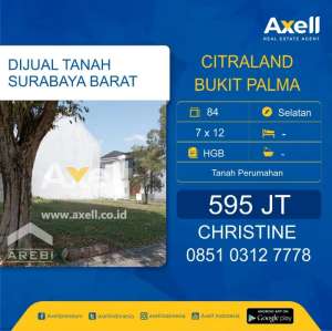 Tanah Perumahan Citraland Bukit Palma Dijual lokasi di Citraland, tersedia melalui melalui situs Olx