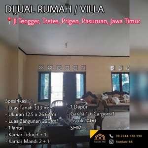 Tanah Rumah Villa Vila Tengger Tretes Trawas Puncak Prigen Pasuruan lokasi di Prigen, tersedia melalui melalui situs Olx