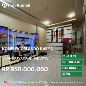 townhouse cantik orlando karya jalan karya dame medan helvetia lokasi di Medan Helvetia, tersedia melalui melalui situs Olx