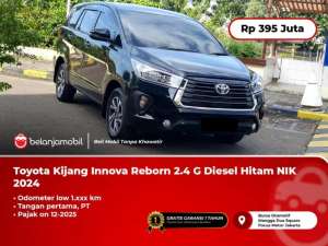 Jual bekas 1RB KMToyota Kijang Innova Reborn 2.4 G Diesel Hitam 2024 2025,lokasi di 