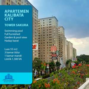 Apartemen Kalibata City Tower Sakura full furnished 3BR lokasi di Pancoran, tersedia melalui melalui situs Olx
