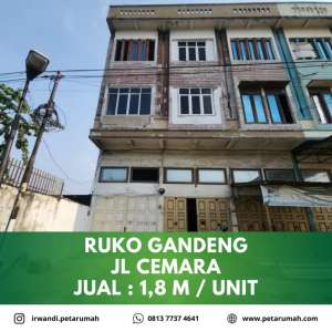 dijual unit ruko panjang jalan cemara kota medan lokasi di Medan Timur, tersedia melalui melalui situs Olx