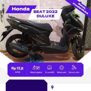 Jual bekas Honda Beat Duluxe 2022 type tertinggi,lokasi di Surabaya