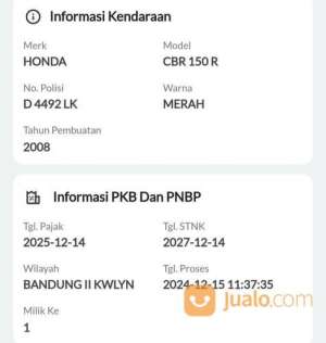 Jual bekas Honda Cbr 150r Old Cbu Thailand 2008,lokasi di Kota Bandung