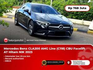 Jual bekas LOW KM Mercedes Benz Mercy CLA200 CLA 200 AMG Line CBU AT Hitam 2023,lokasi di 