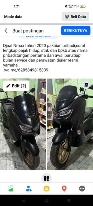 Jual bekas Nmax 2020 Service rutin,lokasi di Banjarmasin Selatan