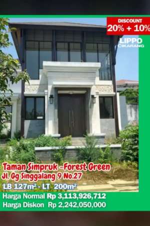 Perumahan SIMPRUK FOREST GREEN Lippo CIKARANG DEKAT DENGAN AEON MALL. lokasi di Cikarang Selatan, tersedia melalui melalui situs Olx