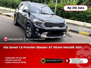 Jual bekas SUNROOF Kia Sonet 1.5 Premier 5Seater AT Hitam Metalik Sunroof 2021,lokasi di 