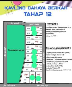 Tanah kavling pinggir jalan Pala Raya Metro Timur, Metro Lampung lokasi di Metro Timur, tersedia melalui melalui situs Olx