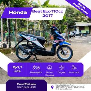 Jual bekas Honda beat 110cc pgm Fi tahun 2017,lokasi di Jakarta Timur