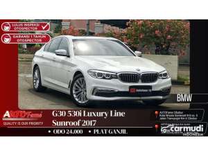 Jual bekas 2017 BMW 530i 2.0 Luxury Sedan KM 24.000 PERAK SANGAT ANTIK BMW G30 530i Luxury Line Sunroof White On Black Gress Like New NIK 2017 Akhir,lokasi di DKI Jakarta