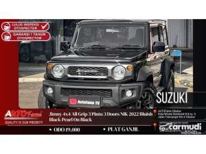 Jual bekas 2022 Suzuki Jimny 1.5 3 Door 1 Tone SUV KM 19.000 Suzuki Jimny 4x4 All Grip 3 Pintu 3 Doors NIK 2022 Bluish Black Pearl On Black,lokasi di DKI Jakarta