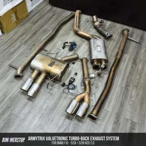 Jual bekas ARMYTRIX Valvetronic Cat-Back Exhaust System with Quad Silver Tips for BMW F10 520i 528i N20,lokasi di Jakarta Utara
