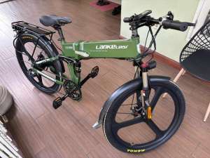 Jual bekas Sepeda Elektrik Lipat Sepeda Gunung Lankeleisi XT750, Elite Version 48V 10AH, Varian Luxury, Army Green,lokasi di Surabaya